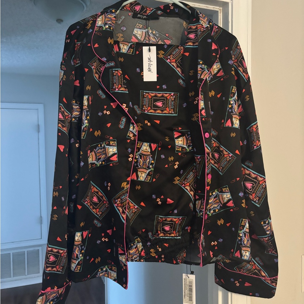 NWT Valentines Queen of Hearts pajama set by Nasty Gal size 10